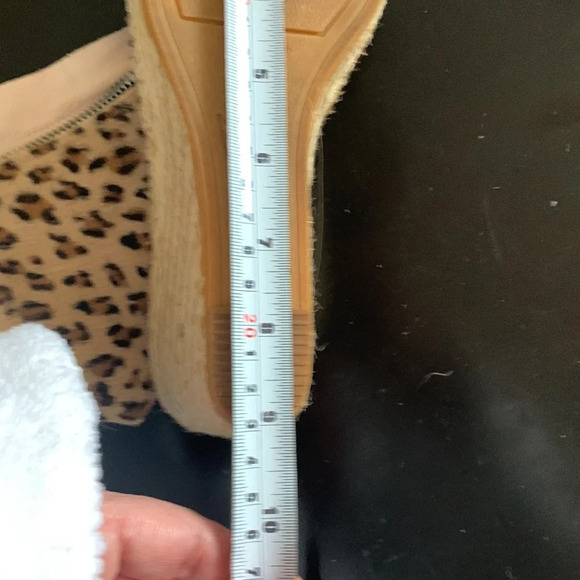 Gaimo karim leather calf hair leopard print wedges. Bohemian style size 8/38euro - Picture 10 of 11